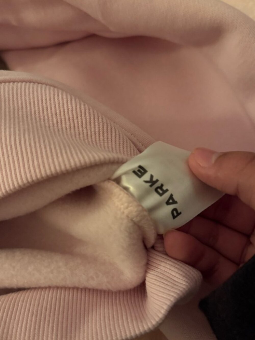 Parke Pink Mock Neck College Logo Sweatshirt - Picture 3 of 3
